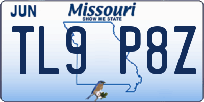 MO license plate TL9P8Z