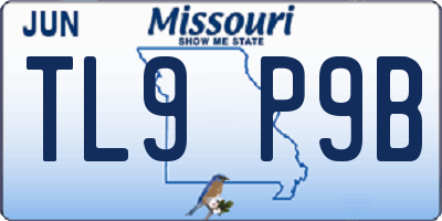MO license plate TL9P9B