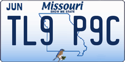 MO license plate TL9P9C