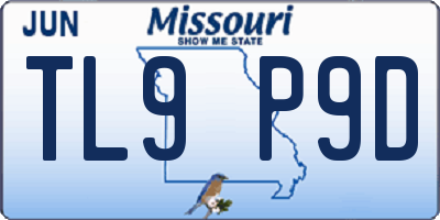 MO license plate TL9P9D