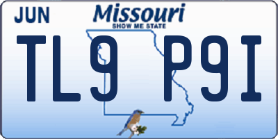 MO license plate TL9P9I