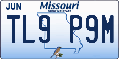 MO license plate TL9P9M