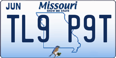 MO license plate TL9P9T