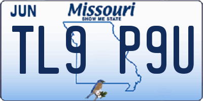 MO license plate TL9P9U