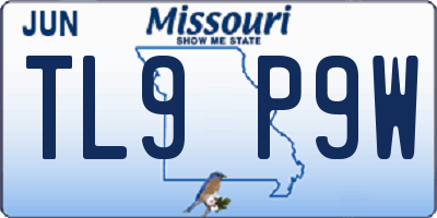 MO license plate TL9P9W