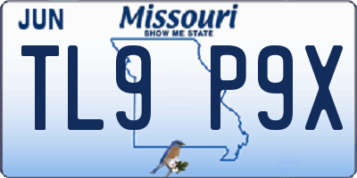 MO license plate TL9P9X