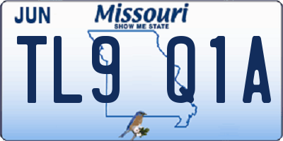 MO license plate TL9Q1A