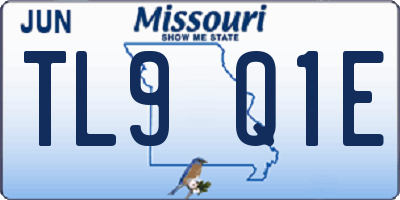 MO license plate TL9Q1E
