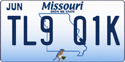 MO license plate TL9Q1K