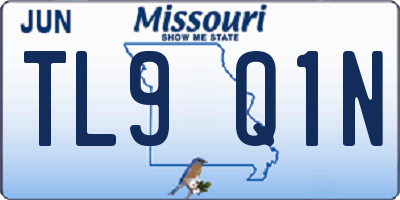MO license plate TL9Q1N