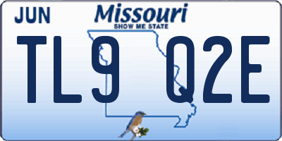 MO license plate TL9Q2E