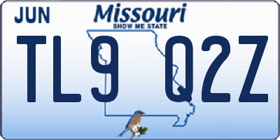 MO license plate TL9Q2Z