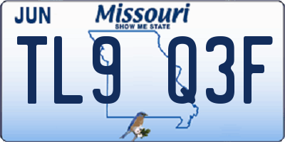 MO license plate TL9Q3F