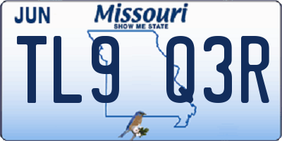 MO license plate TL9Q3R