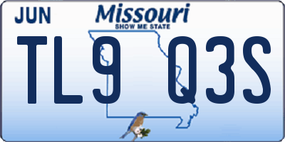 MO license plate TL9Q3S