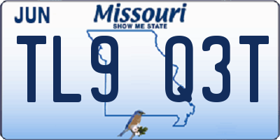 MO license plate TL9Q3T
