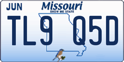 MO license plate TL9Q5D