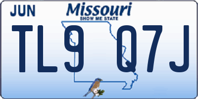 MO license plate TL9Q7J