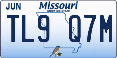 MO license plate TL9Q7M