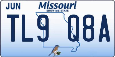 MO license plate TL9Q8A