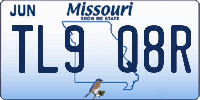 MO license plate TL9Q8R