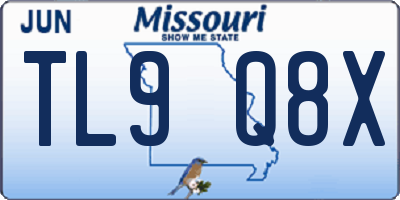 MO license plate TL9Q8X