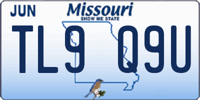 MO license plate TL9Q9U
