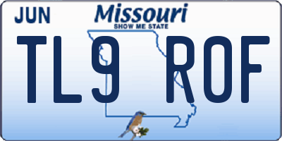MO license plate TL9R0F