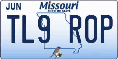 MO license plate TL9R0P