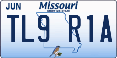 MO license plate TL9R1A