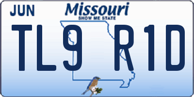 MO license plate TL9R1D
