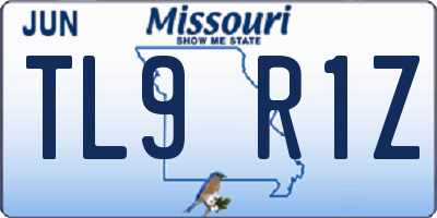 MO license plate TL9R1Z