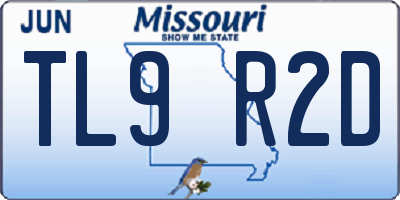 MO license plate TL9R2D