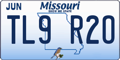 MO license plate TL9R2O