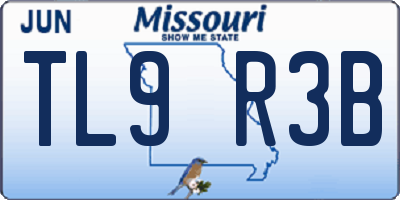 MO license plate TL9R3B