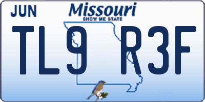 MO license plate TL9R3F