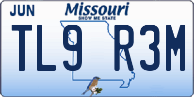 MO license plate TL9R3M