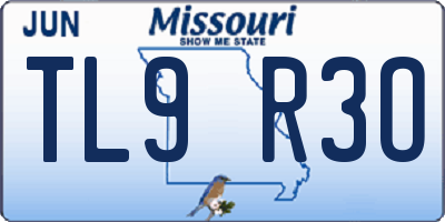 MO license plate TL9R3O