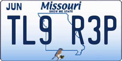 MO license plate TL9R3P