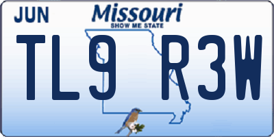 MO license plate TL9R3W
