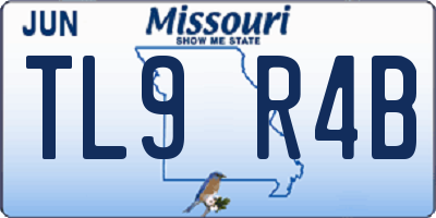 MO license plate TL9R4B