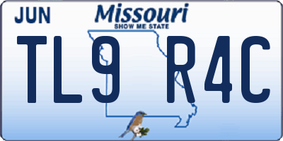 MO license plate TL9R4C