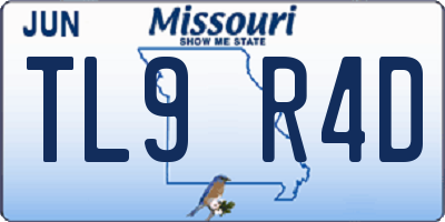 MO license plate TL9R4D