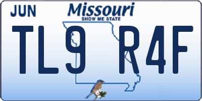 MO license plate TL9R4F