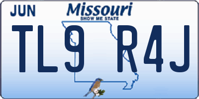 MO license plate TL9R4J