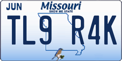 MO license plate TL9R4K