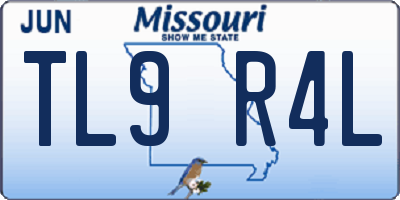 MO license plate TL9R4L