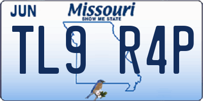 MO license plate TL9R4P