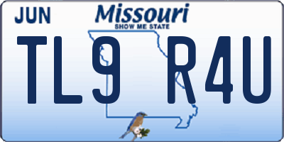 MO license plate TL9R4U
