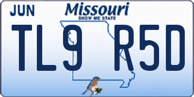 MO license plate TL9R5D
